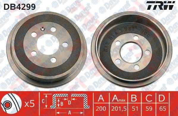 TRW DB4299 Arka Fren Kampanasi Cordoba-Ibiza Iv-V-Fabia-Polo 1.2/1.4/1.6/1.8/1.9/2.0 01>